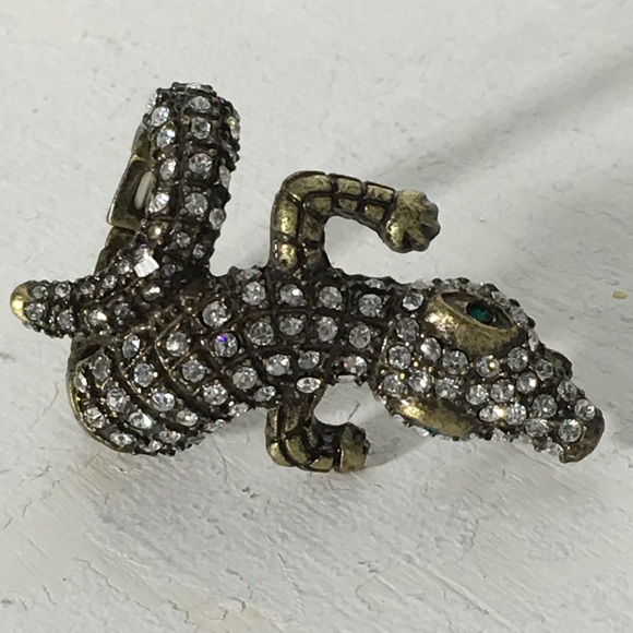 Vintage Rhinestone Alligator Ring - Picture 3 of 8